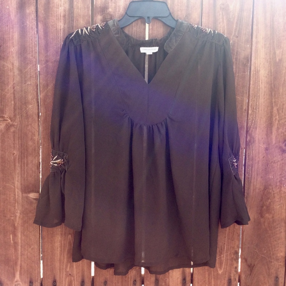 Carolina Belle Sheer Velvet Tunic Top L